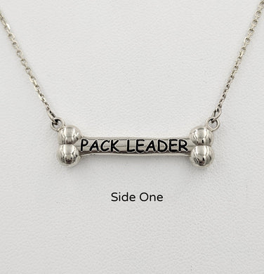 Dog Bone Pack Leader /Alpha Bitch Reversible Necklace