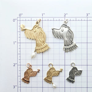 Rocky Doodle Silhouette Dog Pendant with or without Pearl Accent