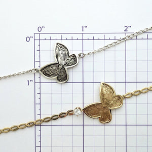 Butterfly Fingerprint  ID Bracelet - Custom Order