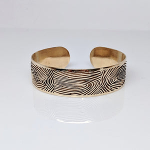 Extra Wide Fingerprint Cuff Bracelet - Custom Order