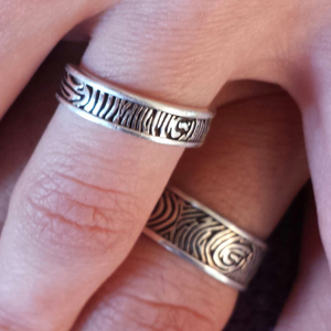 Fingerprint Wedding Ring- Custom Order