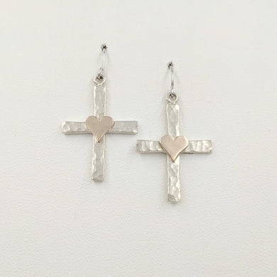 Cross Earrings with Symbolic Icons
