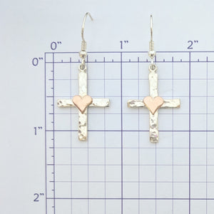 Cross Earrings with Symbolic Icons