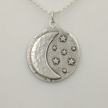 Load image into Gallery viewer, Celestial Crescent Moon and Stars Pendant