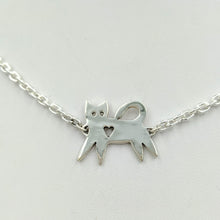 Load image into Gallery viewer, Kitty Cat Necklace or  ID Style Bracelet - Sterling Silver