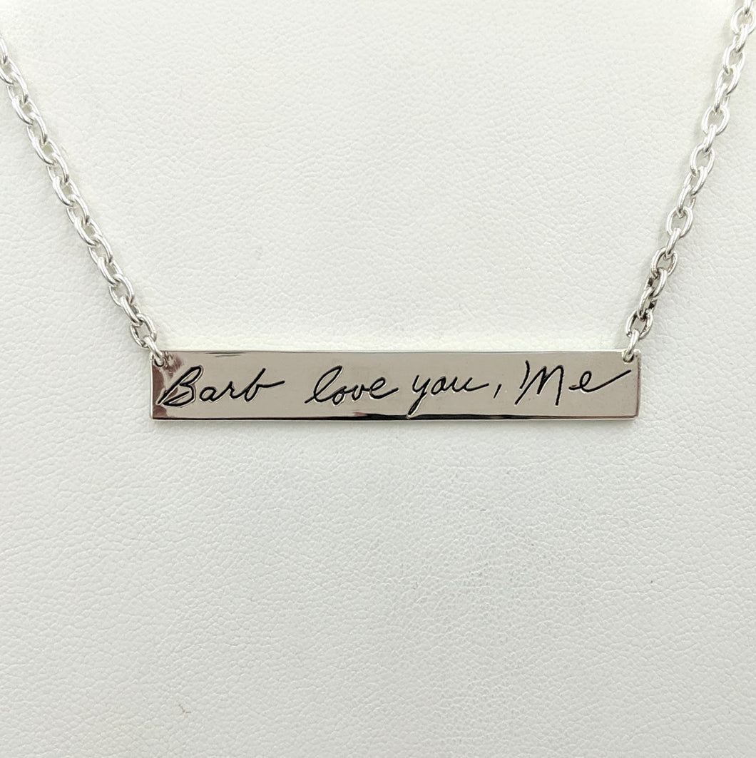 Custom Love Note Bar Necklace