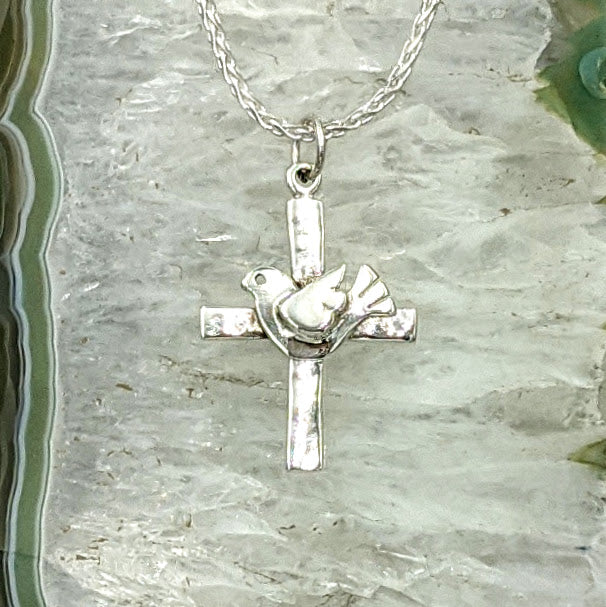 Cross with Symbolic Icons - Sterling Silver