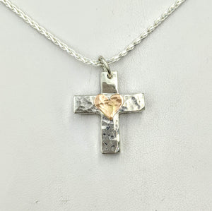 Cross "T" Pendant - Sterling Silver with Symbolic Icons