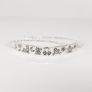 Kitty Cat Icon ID Bracelet with Heart