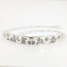 Load image into Gallery viewer, Kitty Cat Icon ID Bracelet with Heart