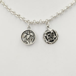 Lily and Thorns Reversible Pendant or Charm