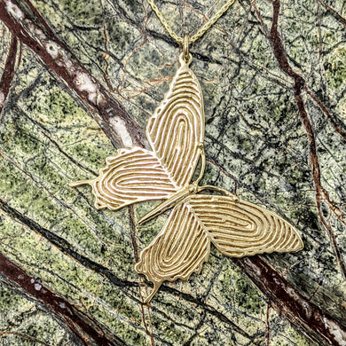 Fingerprint Swallowtail Butterfly Pendant - Custom Order