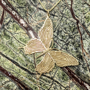 Fingerprint Swallowtail Butterfly Pendant - Custom Order