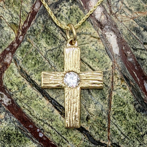 14K Custom Cross with Diamond