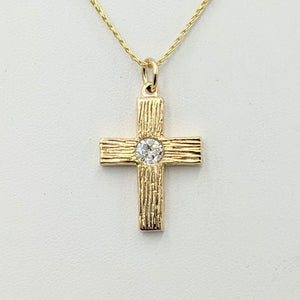 14K Custom Cross with Diamond