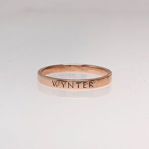 Custom Name Rings - with or without Diamond Accents - 3mm