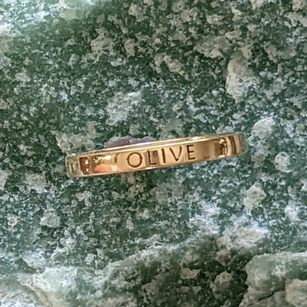 Custom Name Rings - with or without Diamond Accents - 3mm