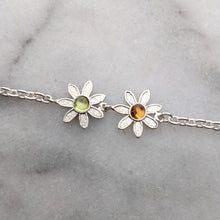 Load image into Gallery viewer, Flower Power Sterling Silver Bracelet with Colored Gemstones - Custom