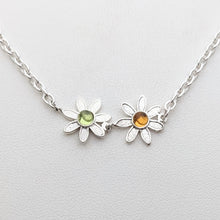 Load image into Gallery viewer, Flower Power Sterling Silver Necklace with Colored Gemstones - Custom