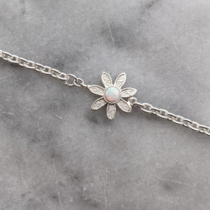 Flower Power Sterling Silver Bracelet with Colored Gemstones - Custom