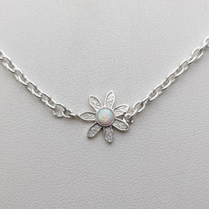 Flower Power Sterling Silver Necklace with Colored Gemstones - Custom