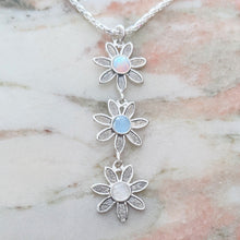 Load image into Gallery viewer, Flower Power Drop Pendant with Colored Cabochon Gemstones - Custom
