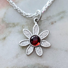 Load image into Gallery viewer, Flower Power Drop Pendant with Colored Cabochon Gemstones - Custom