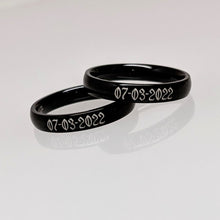 Load image into Gallery viewer, Stainless Steel Wedding Bands - Black - Can be Customized with Engraving