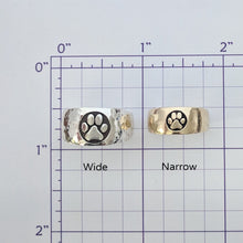 Load image into Gallery viewer, Cat and Dog Passion Paw Print Signet Ring in 14K Gold