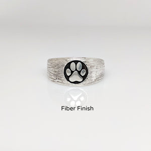 Cat and Dog Passion Paw Print Signet Ring in Sterling Silver