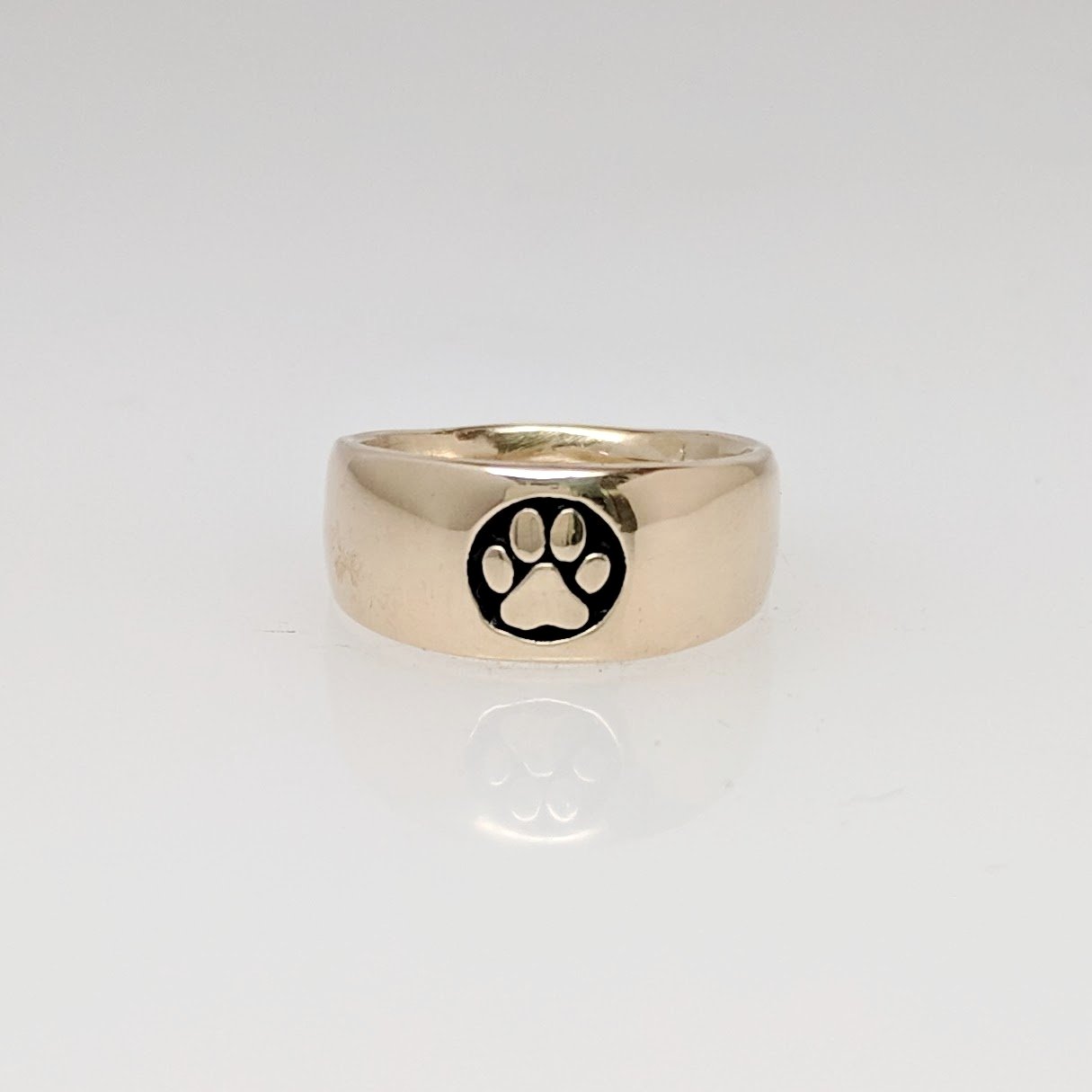 8mm Cute Animal Paw Prints Stainless Steel Unisex Ring (4 colors)