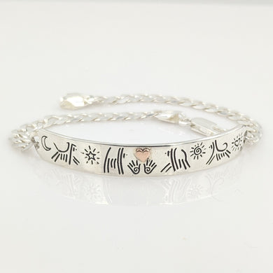 Puppy Dog Icon ID Bracelet with Heart
