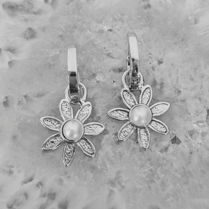 Flower Power Earrings with Freshwater Pearls