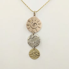 Load image into Gallery viewer, Seaside Treasures Tri-Coin Drop Pendant