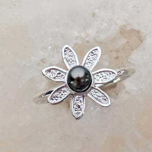 Flower Power Rings with Freshwater Pearls