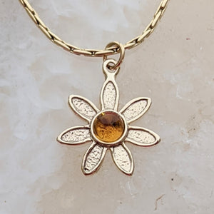 Flower Power Petite Pendant or Charms with Colored Gemstones - Custom